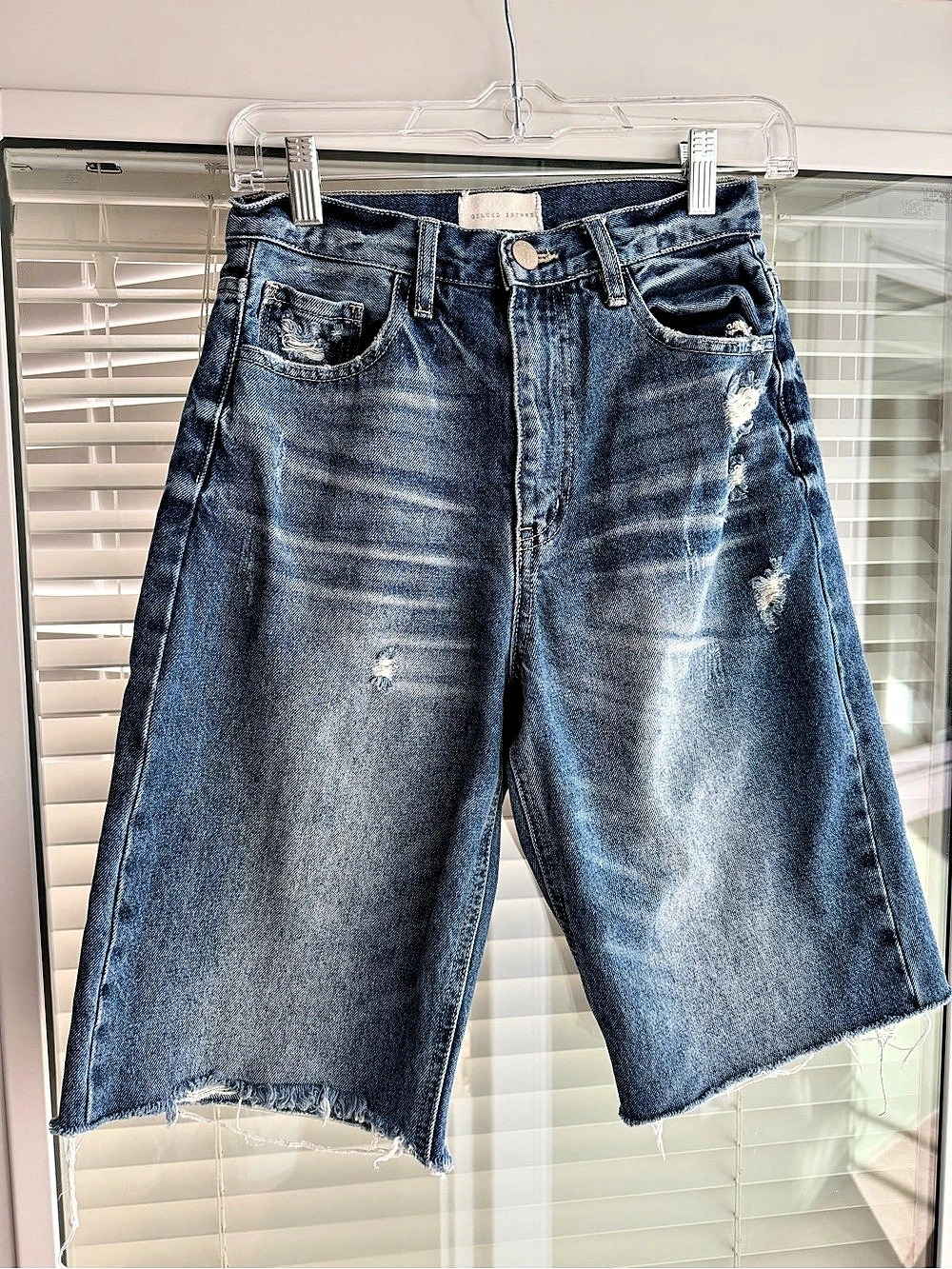 Gilded Intent Denim Bermuda Jean Shorts Waist 25